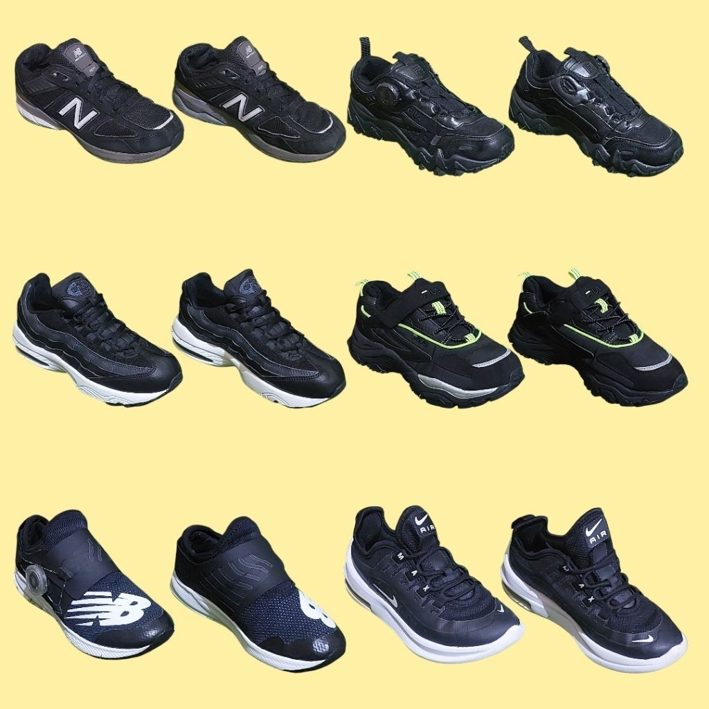 Sepatu Anak/Kids 20-35 Sekolah Casual Running Basket Hitam Preloved/Second