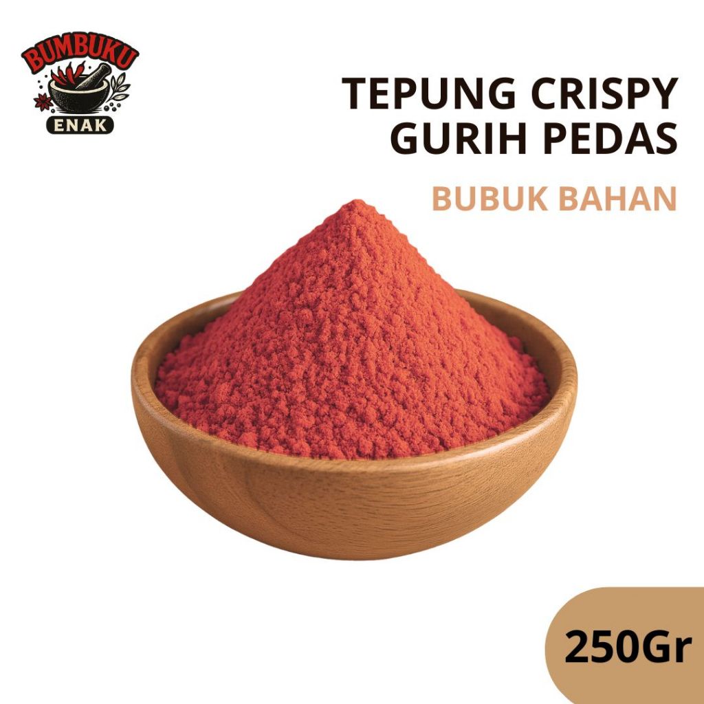 

Tepung Crispy Gurih Pedas 250gr Non MSG – Renyah & Pedas Nendang | Cocok untuk Ayam & Camilan