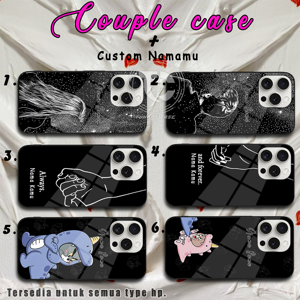 Case Handphone (Case Couple + Custom Nama) Untuk realme 6/narzo c12/c25 c17/c17i narzo 20 pro Terbar