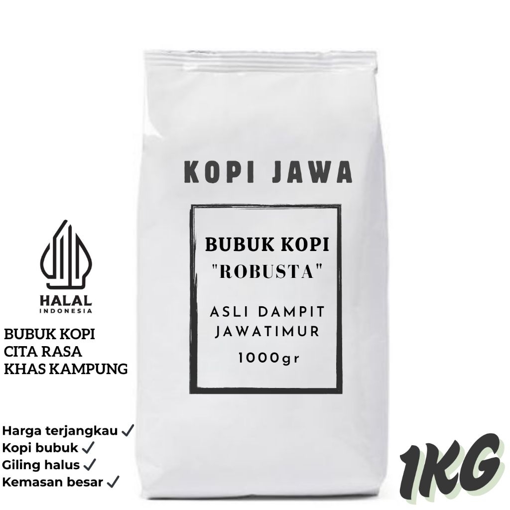 

1Kg Kopi Bubuk Robusta Dampit - Cita Rasa Khas Kampung Cocok Untuk Warkop