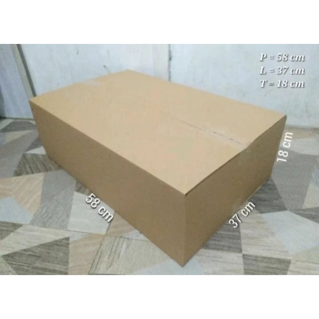 

Kardus Karton Box Ukuran 57x37x18 CM.... ST Single Wall Polos Untuk Packing Souvenir dll