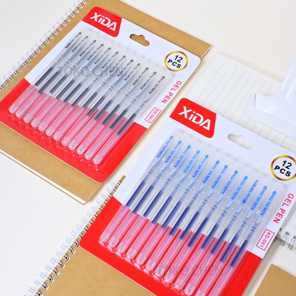 

XIDA Pulpen Gel Ink 0.5mm - Pena Tinta Cair Standar untuk Kantor & Sekolah, Pen Pencet Alat Tulis