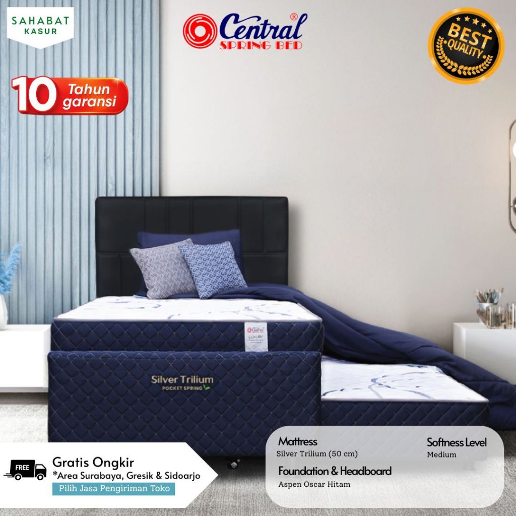 CENTRAL Springbed Silver Trilium | Springbed Sorong | Divan Sorong | Kasur Sorong [HANYA AREA JATIM]