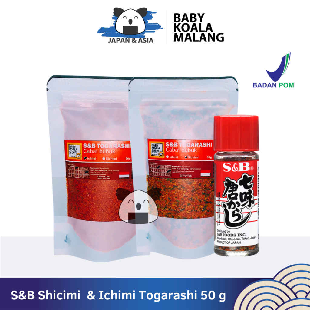 

S&B Ichimi & Shicimi Togarashi 50 g │ Bubuk Cabe Import Jepang │ Chili Powder for Sushi Ramen -BKM