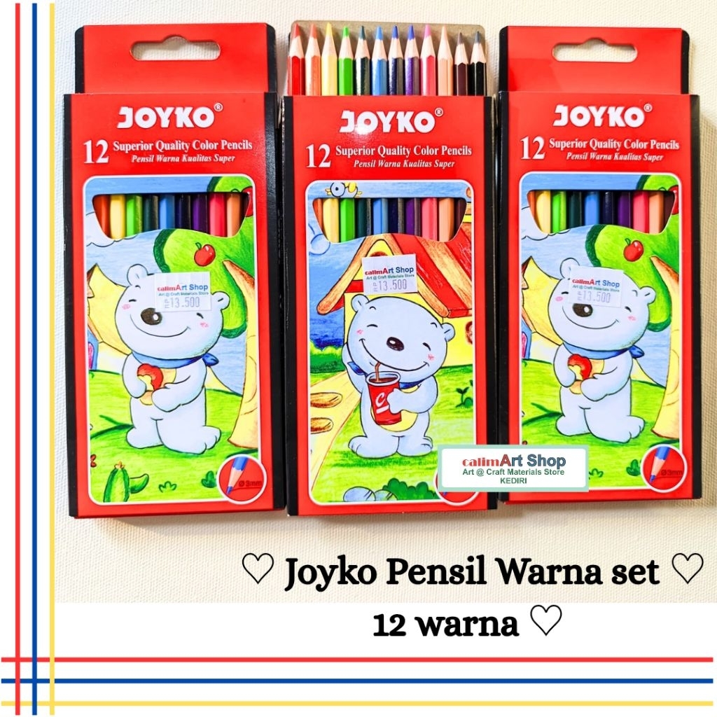 

Joyko Pensil Warna Set isi 12 warna