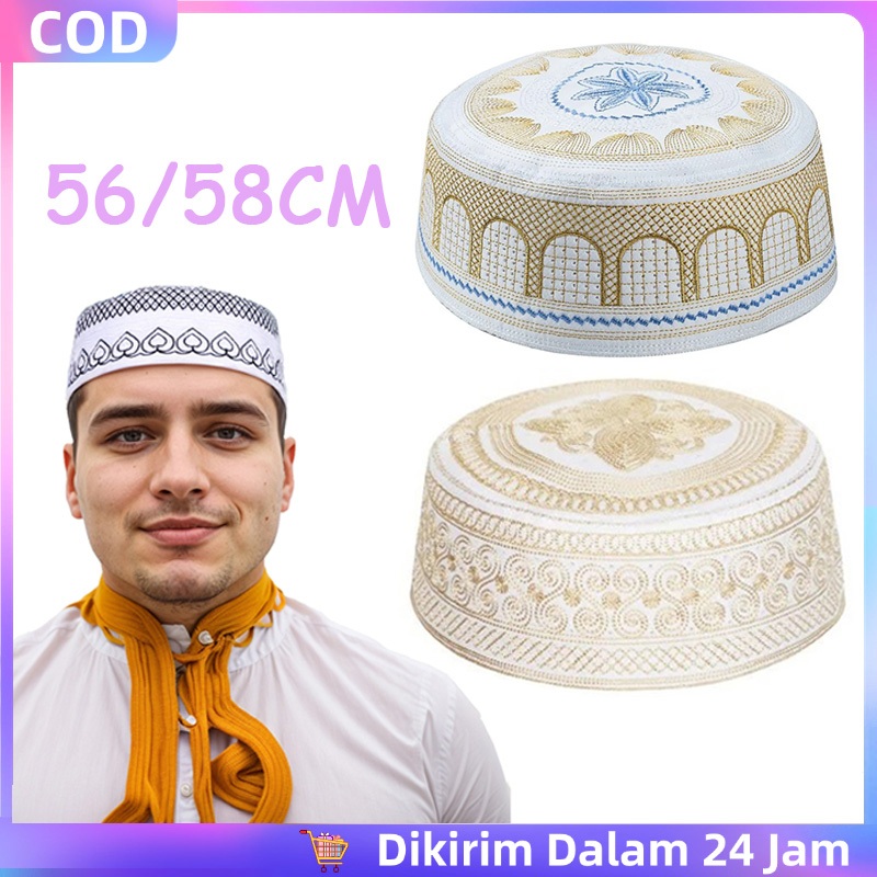 Topi Haji Cowok Topi Umroh Pria Topi Sekena Pria Topi Sholat Pria Muslim Topi Haji Topi Buat Solat B