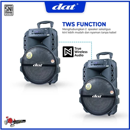 DAT DT-1507 BOOM Speaker Portabel Bluetooth Dat 15 Inc Super Bass