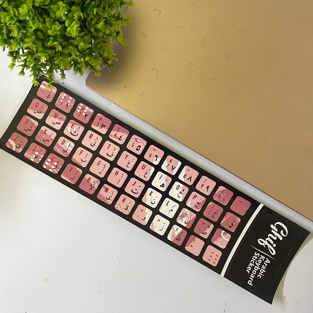 Stiker Keyboard Arab untuk Mengetik Bahasa Arab di Laptop pc sticker Pinky