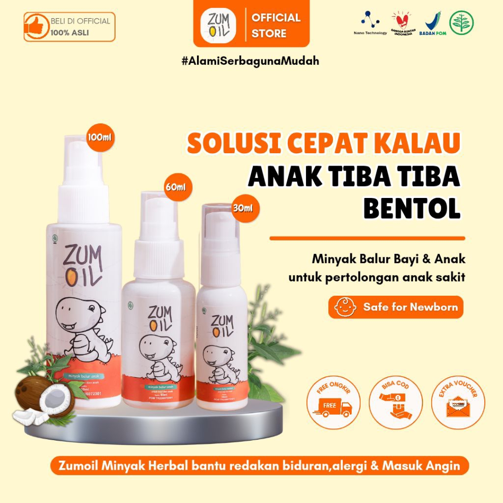 Zumoil Minyak Herbal Anak Bayi Biduran Alergi Masuk Angin