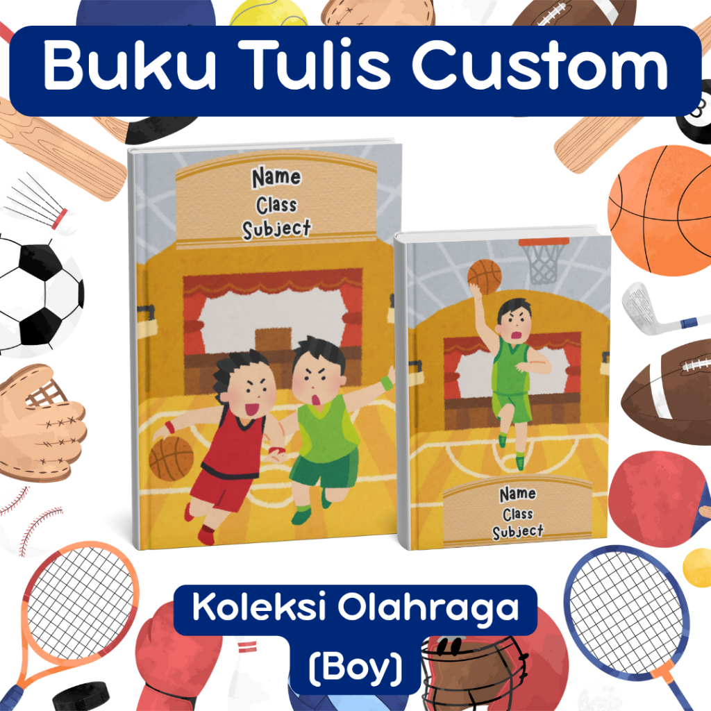 

Buku Tulis Custom | Buku Tulis Anak Sepak Bola/Basket | Custom Foto Anak
