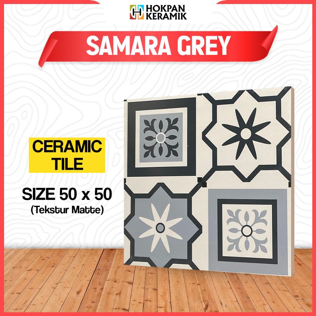 KERAMIK UKURAN 50X50 SAMARA GREY (BACA DESKRIPSI)