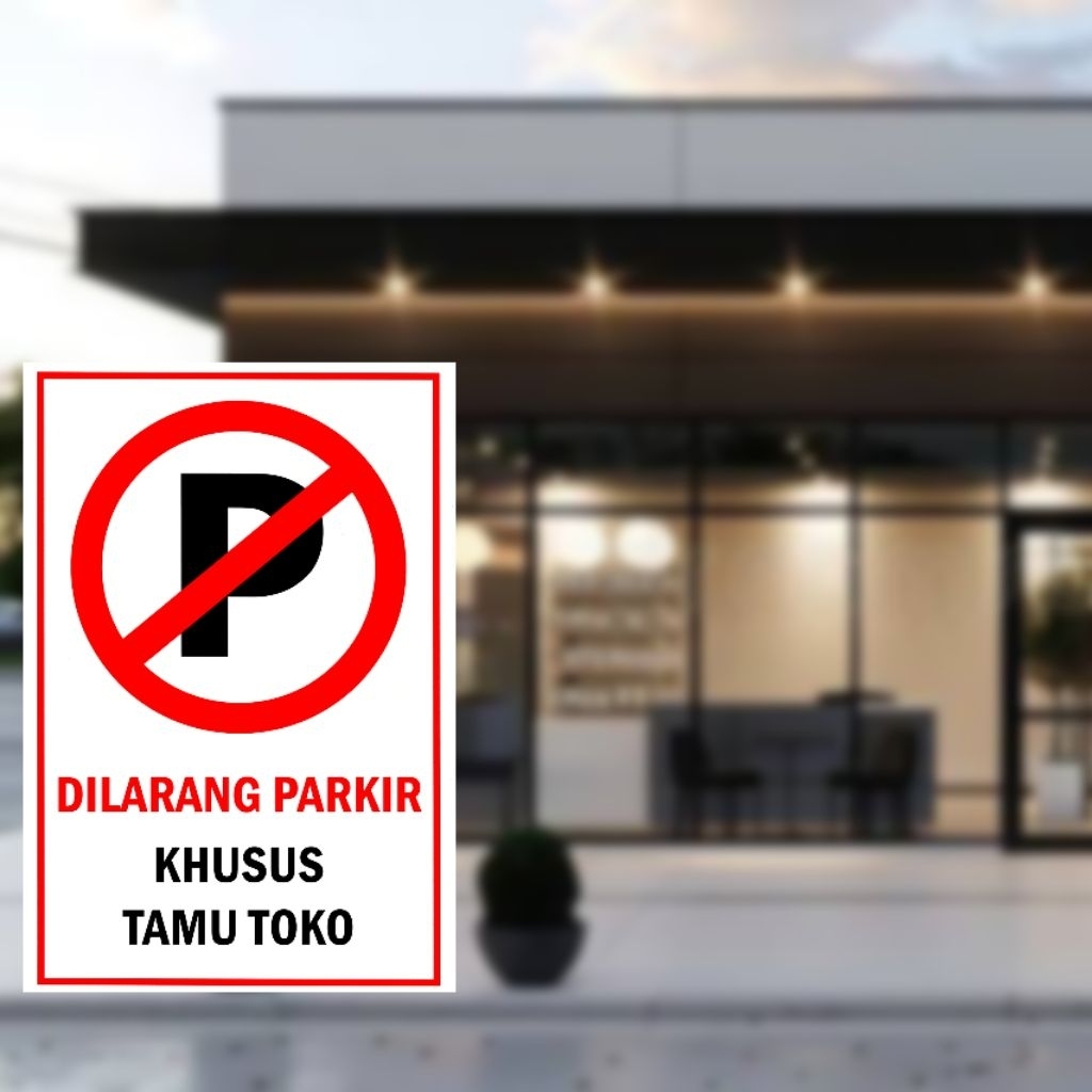 STIKER DINDING DILARANG PARKIR KECUALI TAMU TOKO 