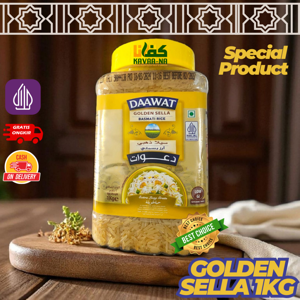 

Beras Basmati Daawat Golden Sella 1 Kg / Creamy Sella