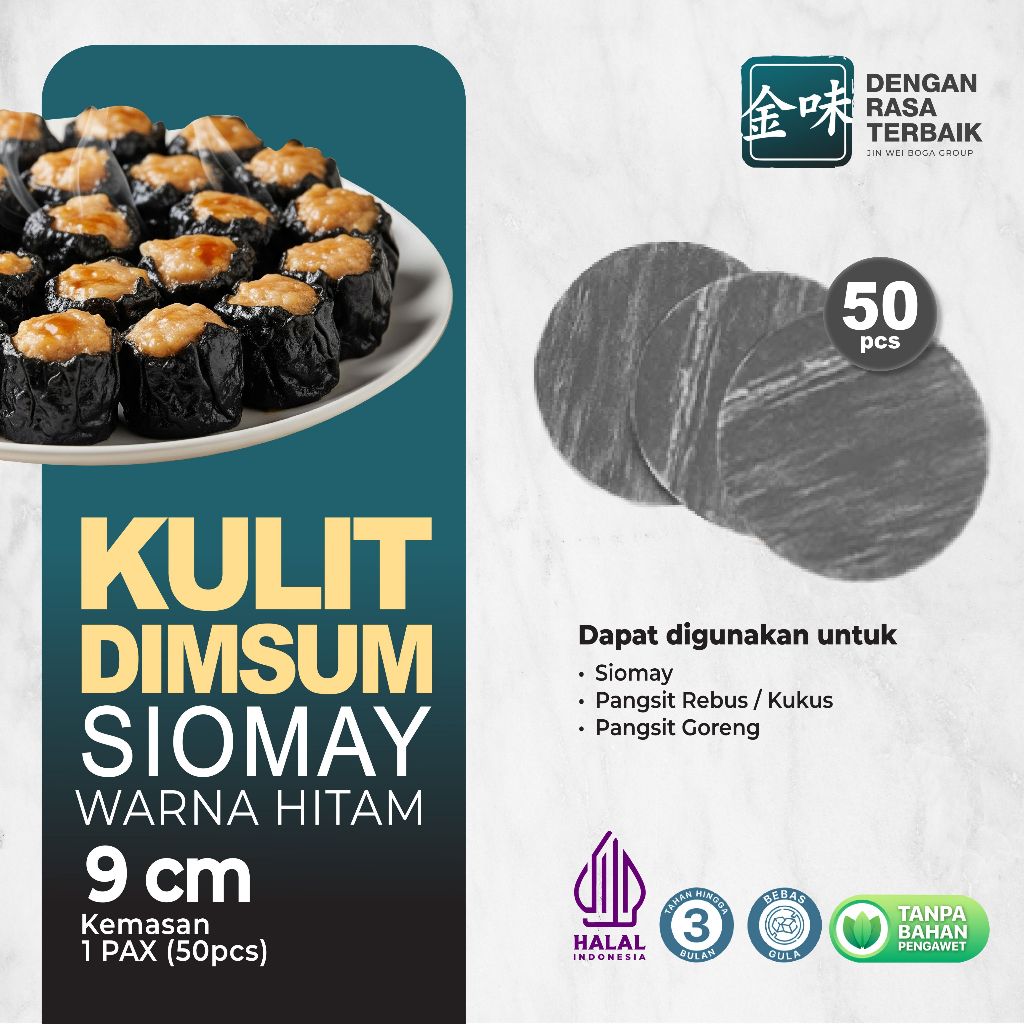

DRT - KULIT DIMSUM SIOMAY HTAM 9CM HALAL | ISI 50PCS | LENTUR, TIPIS, TIDAK MUDAH ROBEK