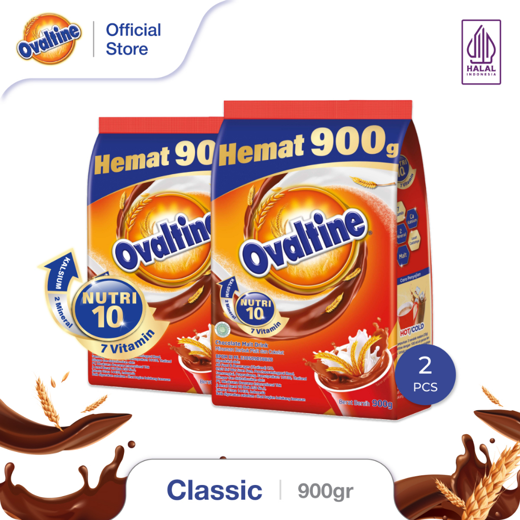 

OVALTINE Classic Susu Bubuk Coklat 900g x 2 Bag