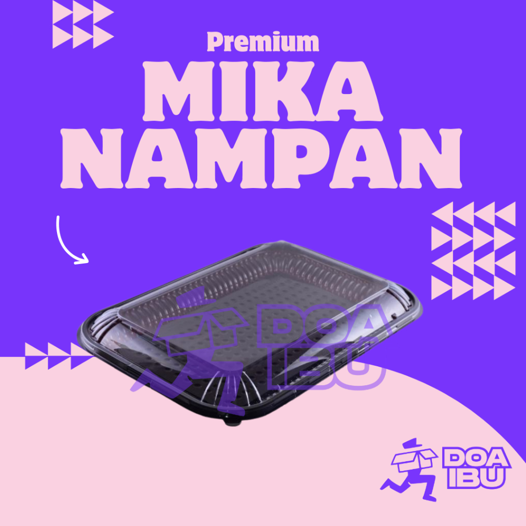 [10 biji] nampan mika kotak | nampan bento coklat | nampan mika kue kecil tanggung besar (isi 10bj)