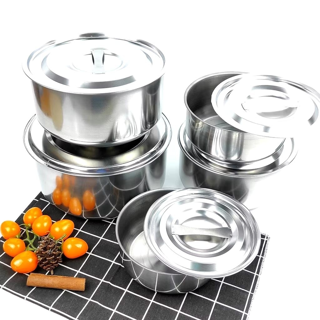 panci beranak stainless 5pcs panci india I panci set 5 susun panci set tutup