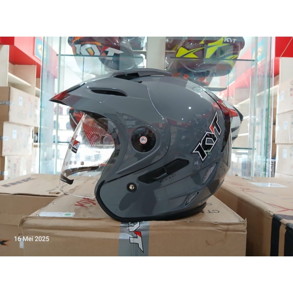 HELM KYT VENOM RR GORILA GREY GLOSS ORIGINAL DOUBLE VISOR HELM TOURING KYT VENOM RR GREY GLOSS ORIGI