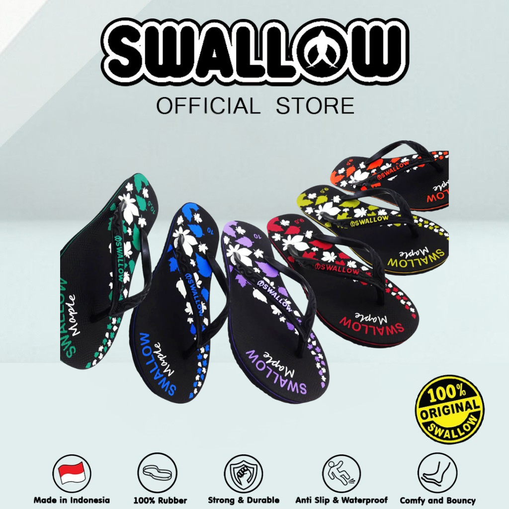 Grosir Isi 6 Pasang Swallow Maple SanIdal Jepit Cewe Tebal dan Awet Termurah