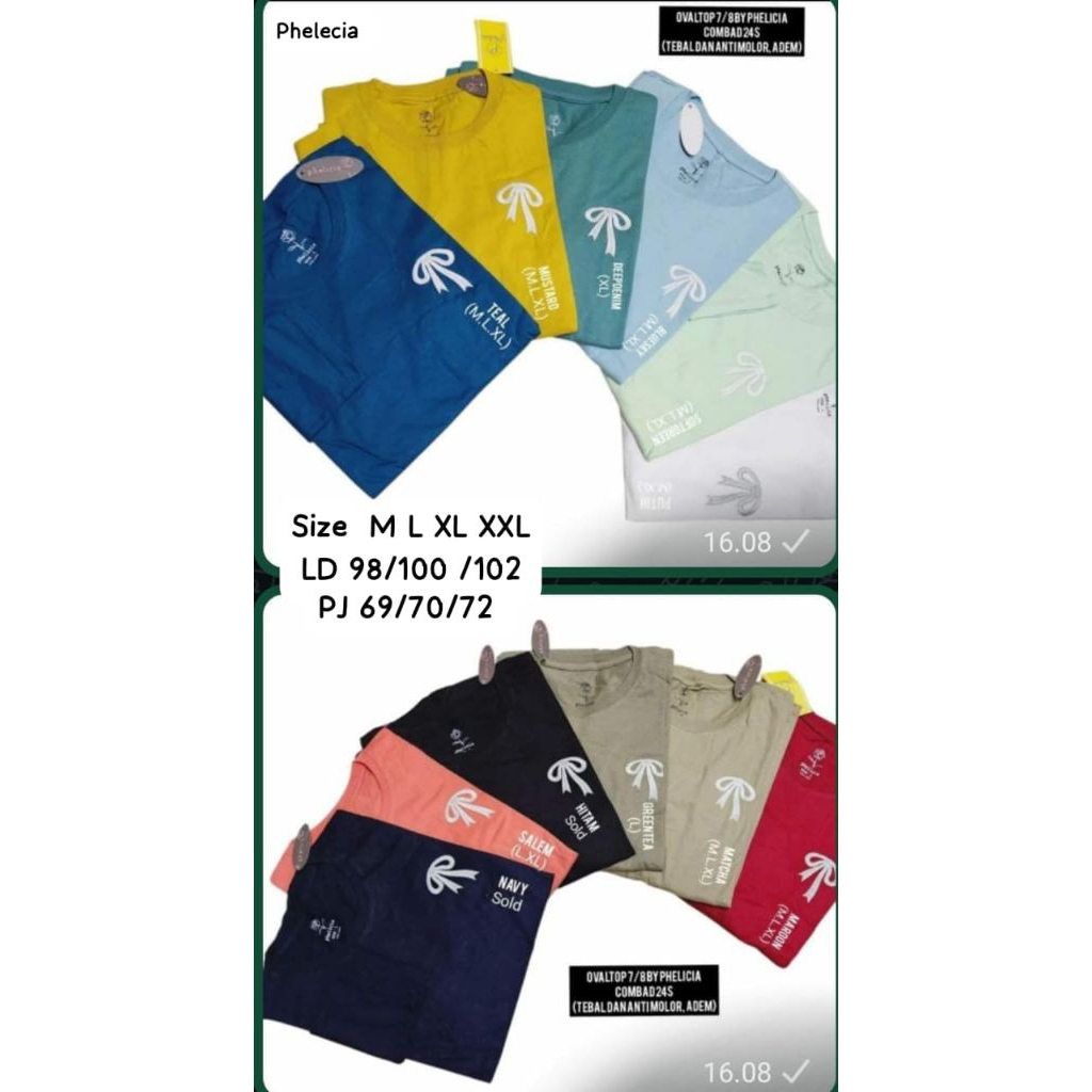 PROMOOO Kaos Panjang Wanita Dewasa Original Brand Phelicia