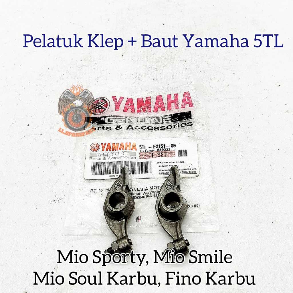 Pelatuk Klep Set Baut Yamaha 5TL Asli Original Mio Sporty Mio Smile Fino Karbu Soul Carbu Platuk Pia