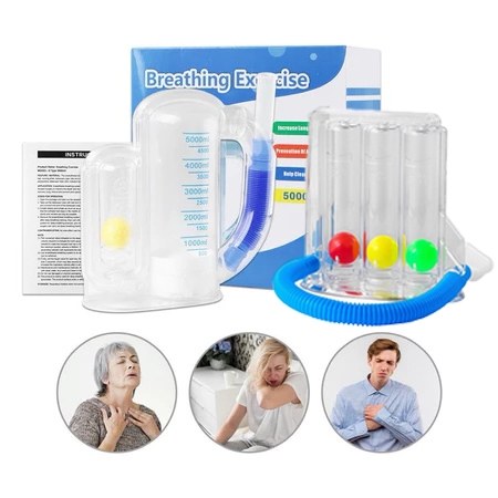 Spirometer Latihan Pernapasan Bola Tiga (Incentive) / Alat Latih Napas Voldyne 5000 Hudson RCI