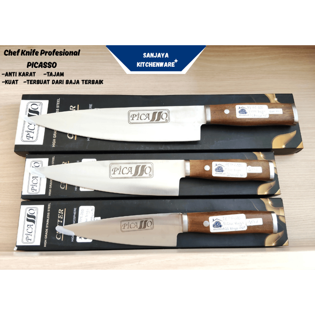 Picasso Chef Knife Profesional / Pisau Dapur Baja Terbaik / High Grade Stainless Steel Serba Guna | 