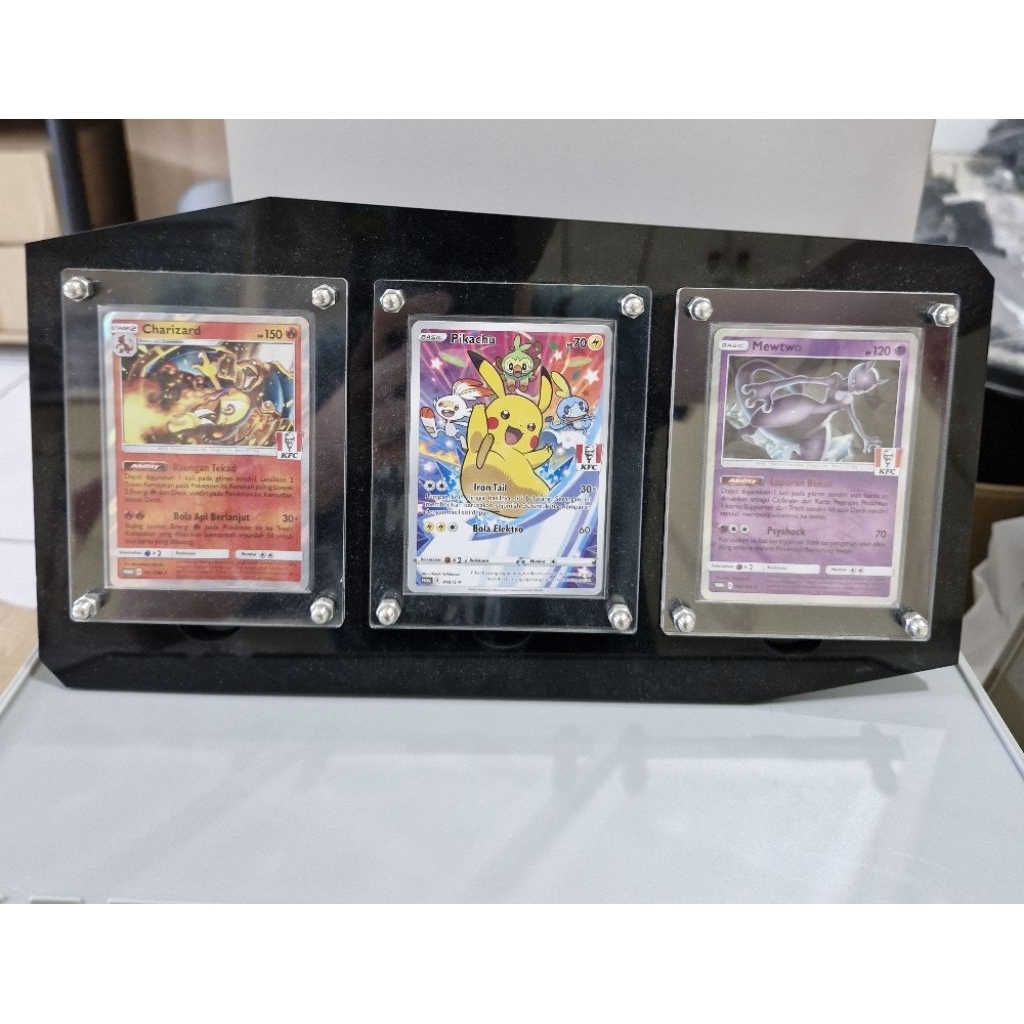 Kartu Pokemon TCG Promo Eksklusif KFC 3 Kartu (Pikachu 016/S-P, Charizard 181/SM-P dan Mewtwo 184/SM