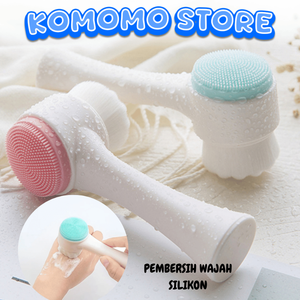 KMM ALAT CUCI MUKA H155 SILIKON BRUSH PEMBERSIH MUKA 3D SIKAT PIJAT 2 SISI