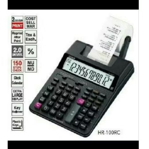 

CASIO HR-100RC, GARANSI RESMI 1 TAHUN
