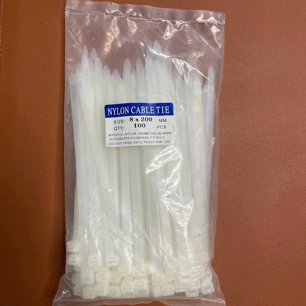 

Kabel Ties 1 Pack isi 100 PCS Kabel Tie /Cable Tis / Kabel Tis 8x20cm/5.2mm/Kabel Ties putih/NYLON CABLE TIES