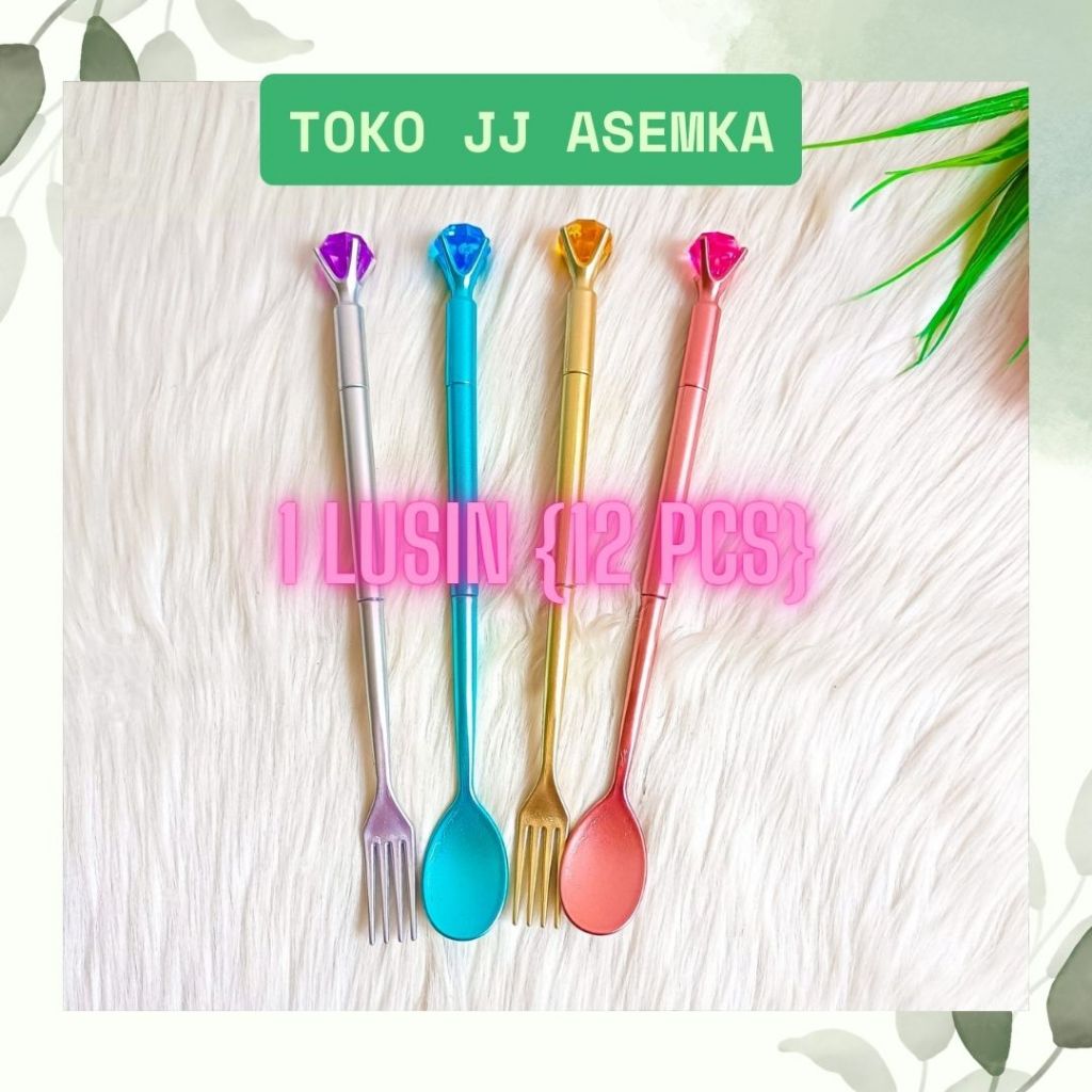 

12 PCS PULPEN GEL SENDOK GARPU KRISTAL FULLBODY LUCU UNIK KARAKTER ALAT TULIS SEKOLAH MURAH COD