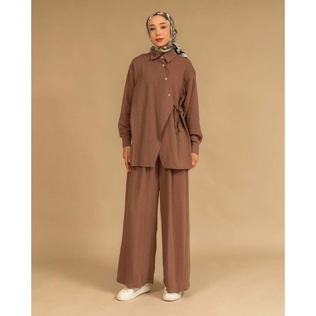 Gamis Set Terbaru nayara  Bahan Polo Linen Ukuran Jumbo Size L XL XXL 3XL 4XL