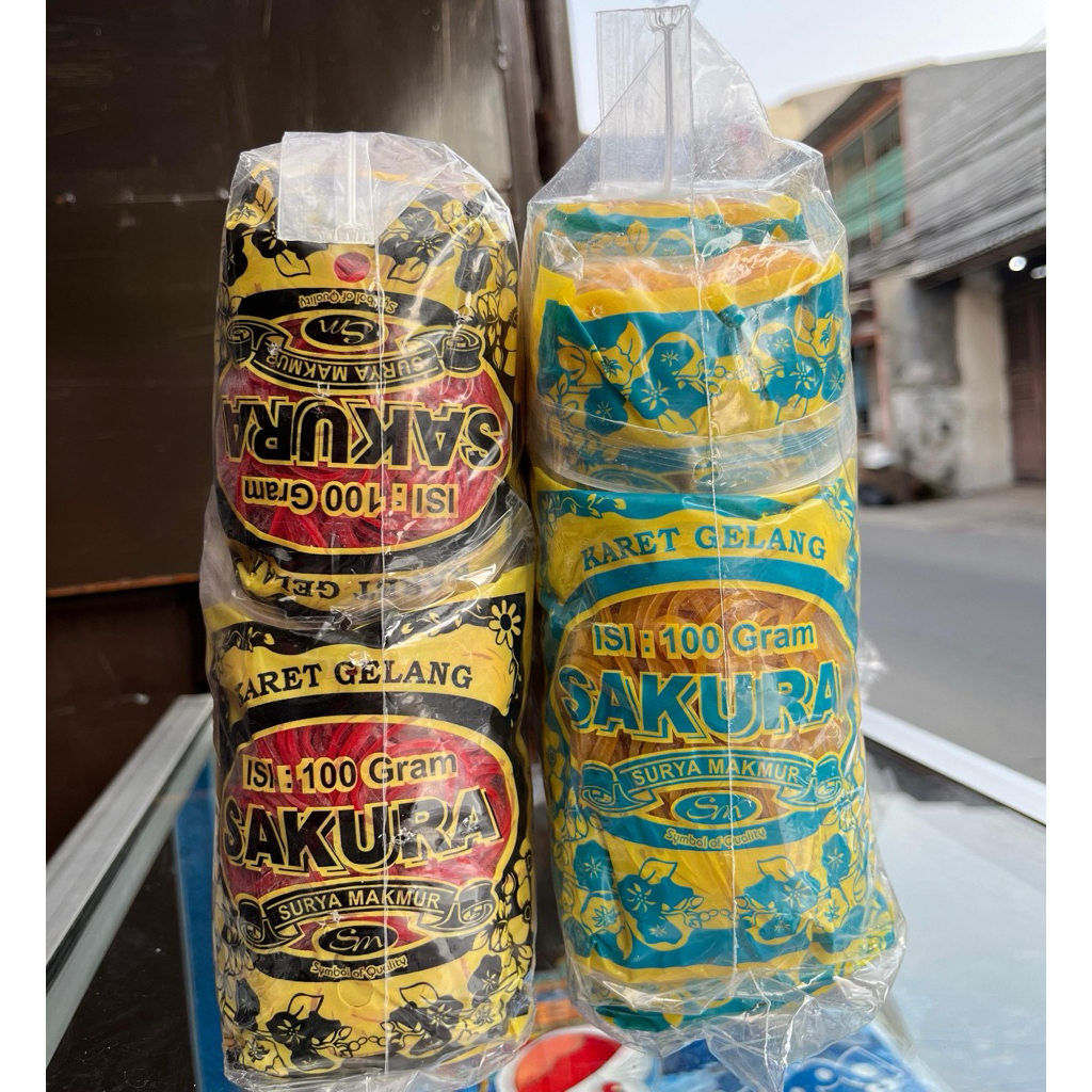 

Karet Gelang Merah Kuning Sakura 100GR 1KG