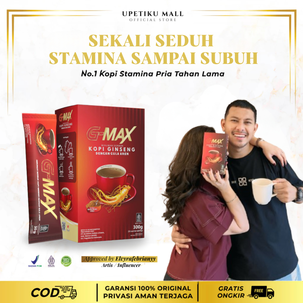 

G-MAX KOPI ORIGINAL MINUMAN EXTRA GINGSENG 100% BPOM & HALAL - KOPI STAMINA PRIA TAHAN LAMA AMAN