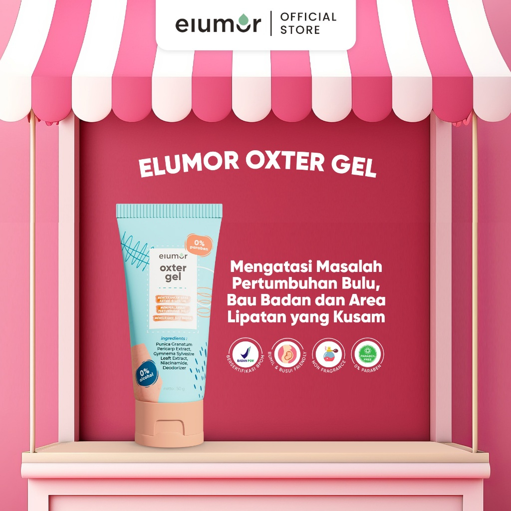 Elumor Oxter Gel 50g | Deodorant Gel untuk Mencerahkan Ketiak