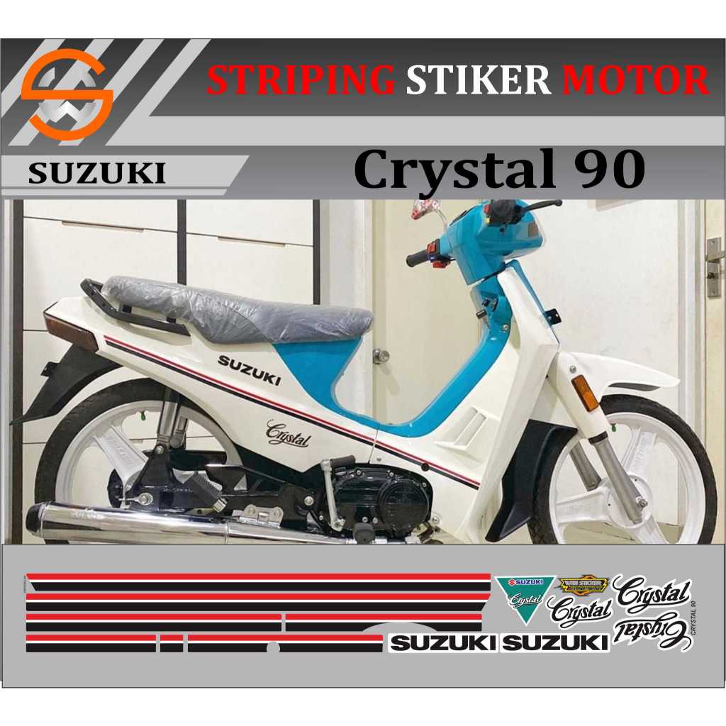 Striping Stiker Suzuki Crystal 90 Printing Copy Original / Striping Crystal
