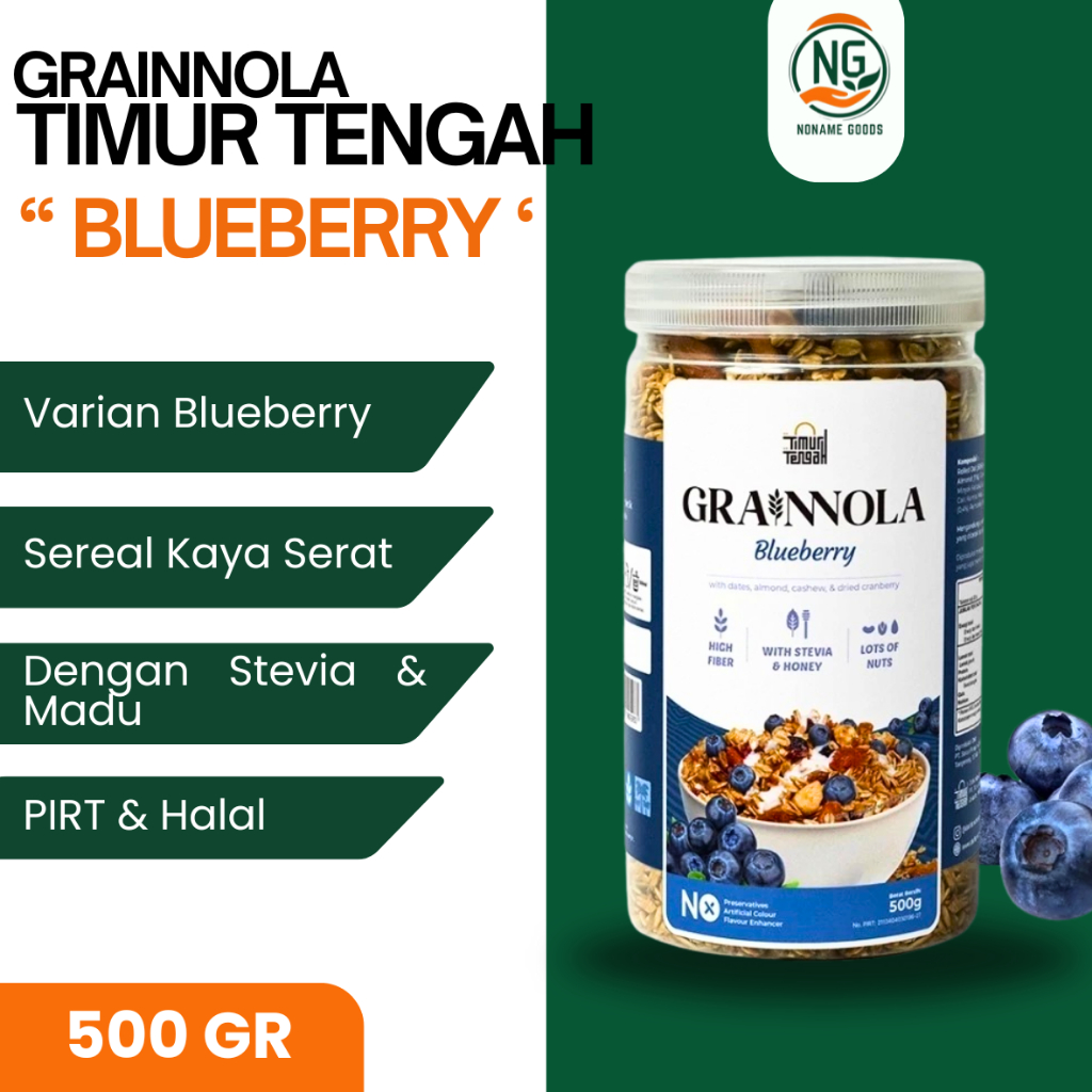 

GRANOLA BLUEBERRY 500 gr TIMUR TENGAH SEREAL GRAINNOLA MAKANAN SEHAT HIGH QUALITY - TOPLES/JAR