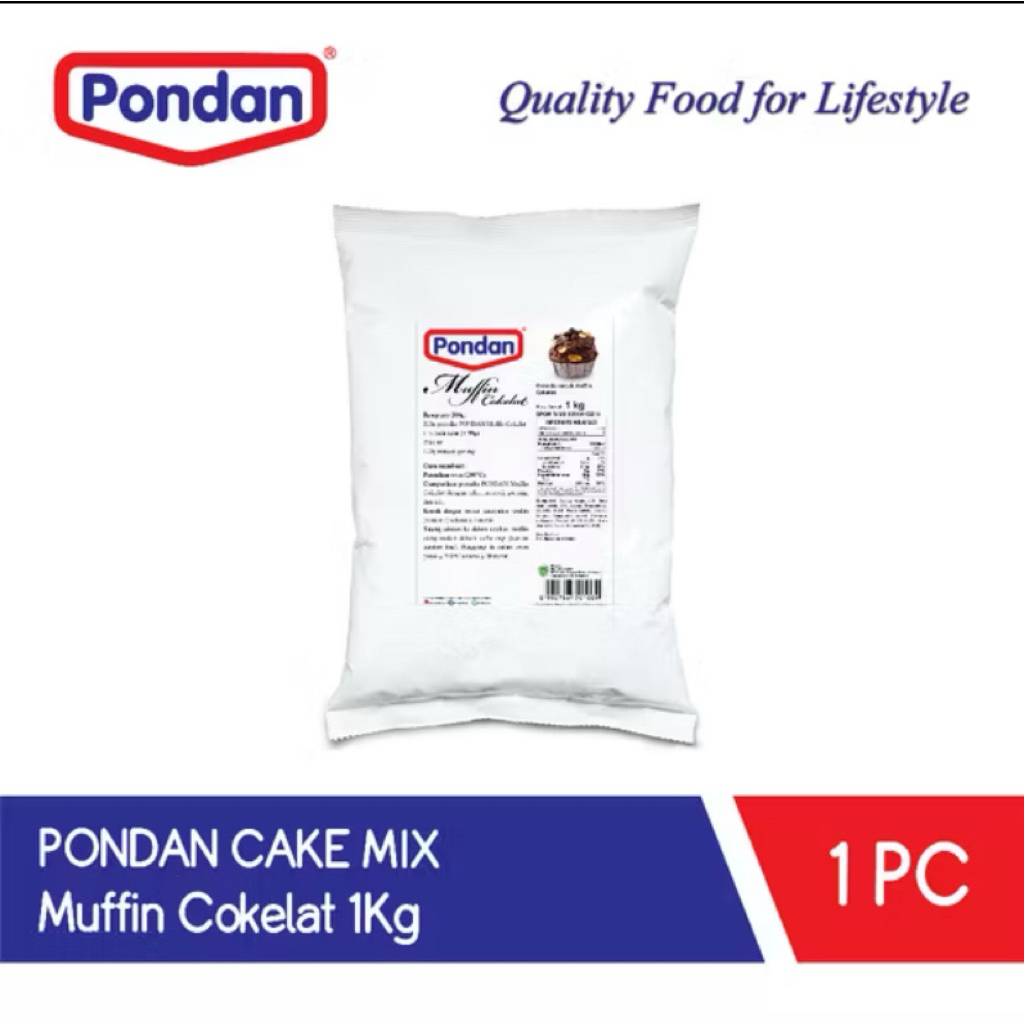 

Pondan Cake Mix Muffin Cokelat 1 kg – Muffin Cokelat Lumer, Rasa Premium Anti Gagal