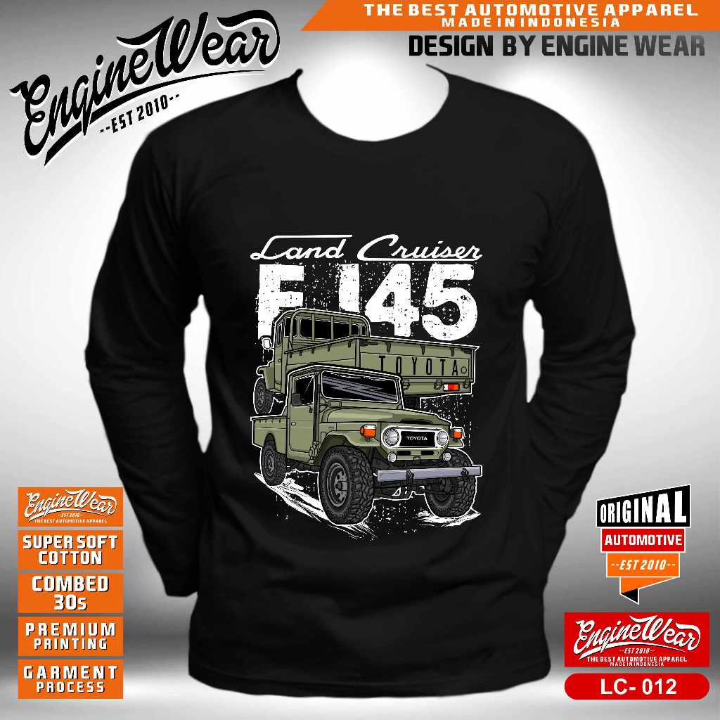 kaos Land cruiser fj45 Tshirt toyota land cruiser fj45 Baju Offroad fj40 hj40 bj40 Hardtop Mobil Jee