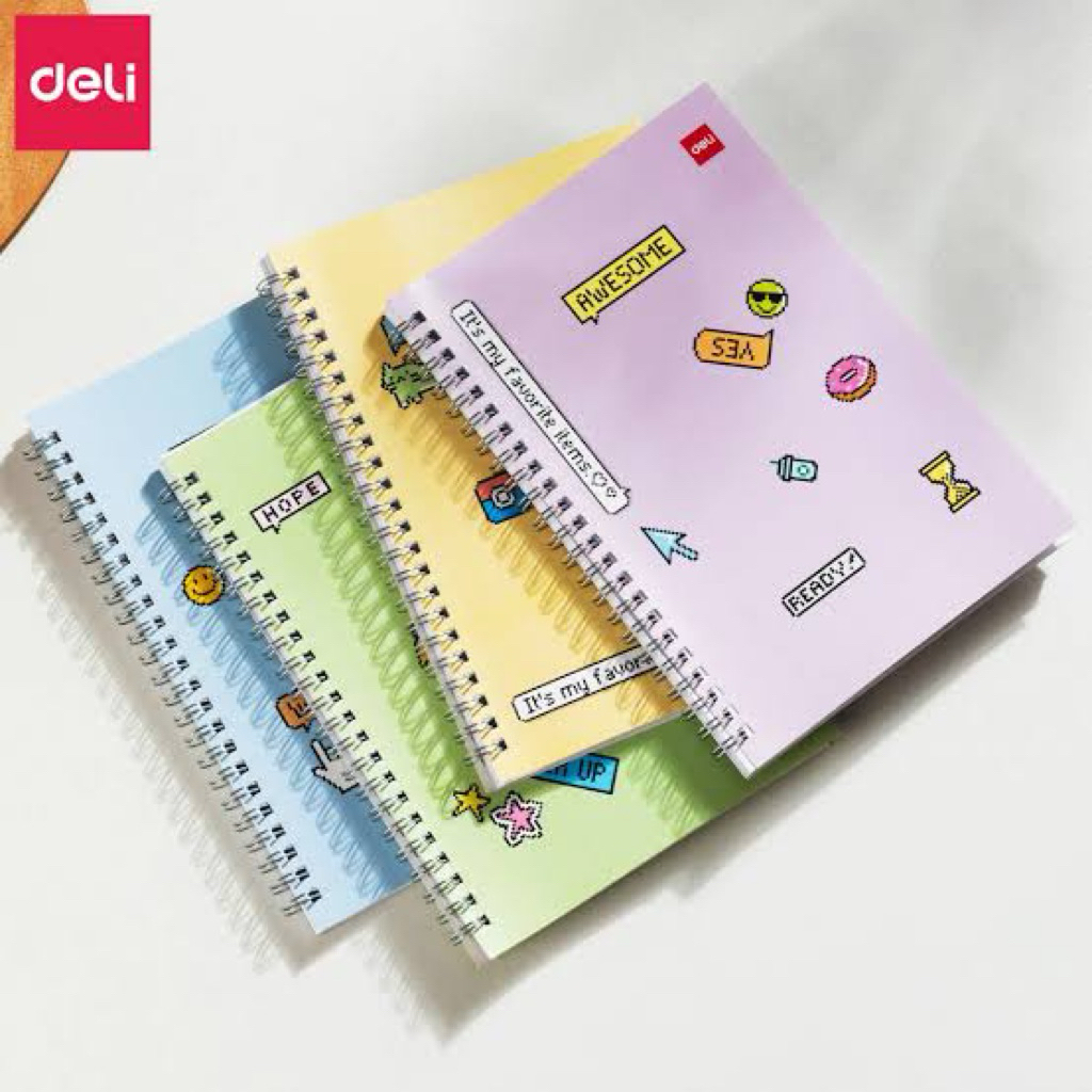

Miniso x Deli A5 Spiral Notebook / Buku tulis buku garis note