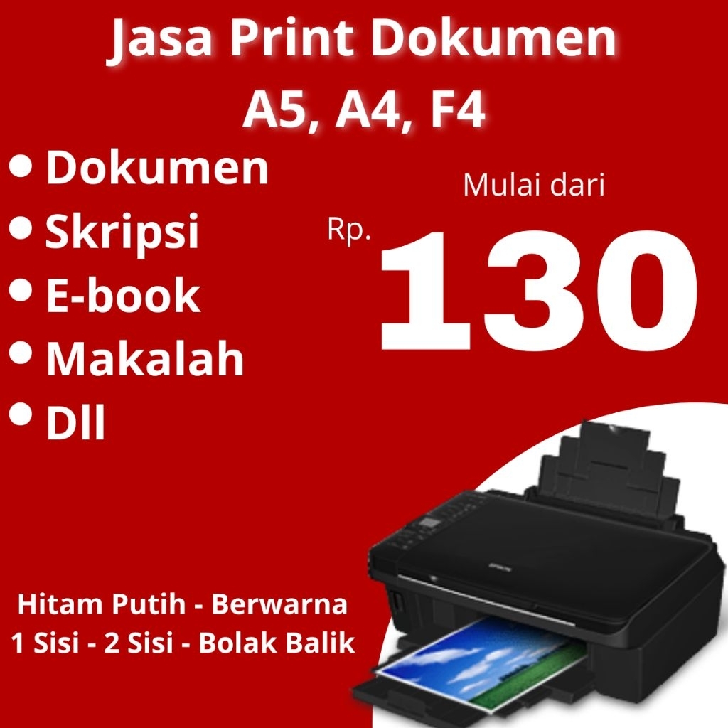 

Jasa Cetak Print Dokumen Tugas Skripsi Makalah Hitam Putih / Warna