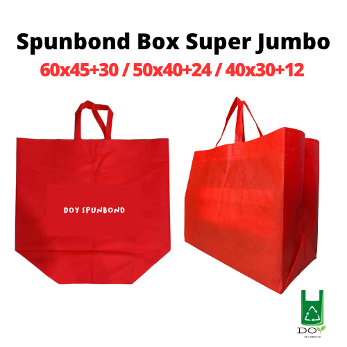 

Tas Spunbond Box Super Jumbo ukuran 60x45x30, 50x40x24, dan 40x30x12