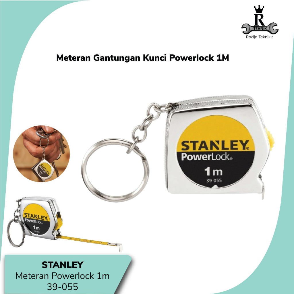 STANLEY  STHT 39-055 Key Chain Powerlock Tape Power Lock  Meteran Stanley Keychain  Alat Ukur Metera