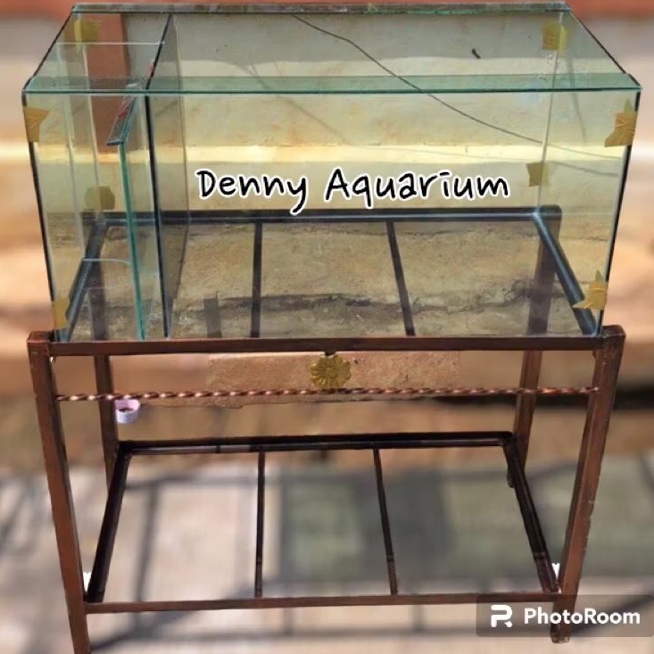 AQUARIUM 80x40x40 Filter Samping dan Rak holo siku