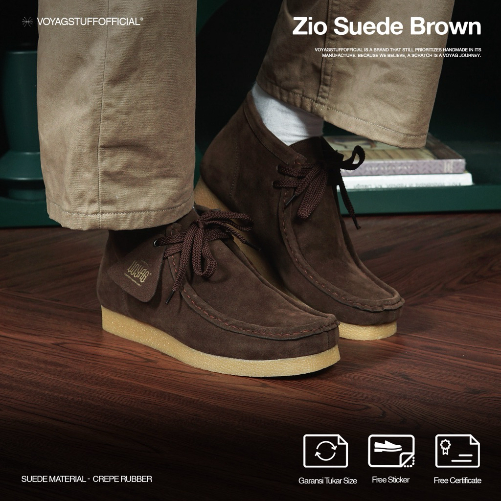 Voyagstuffofficial - Zio Suede Brown Boots Pria
