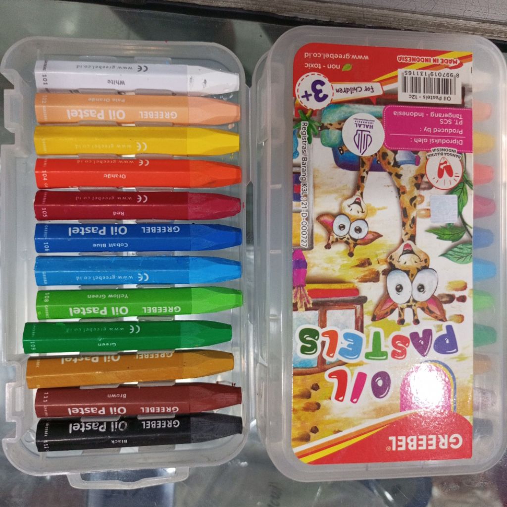 

KRAYON GREEBEL 12 WARNA OIL PASTELS