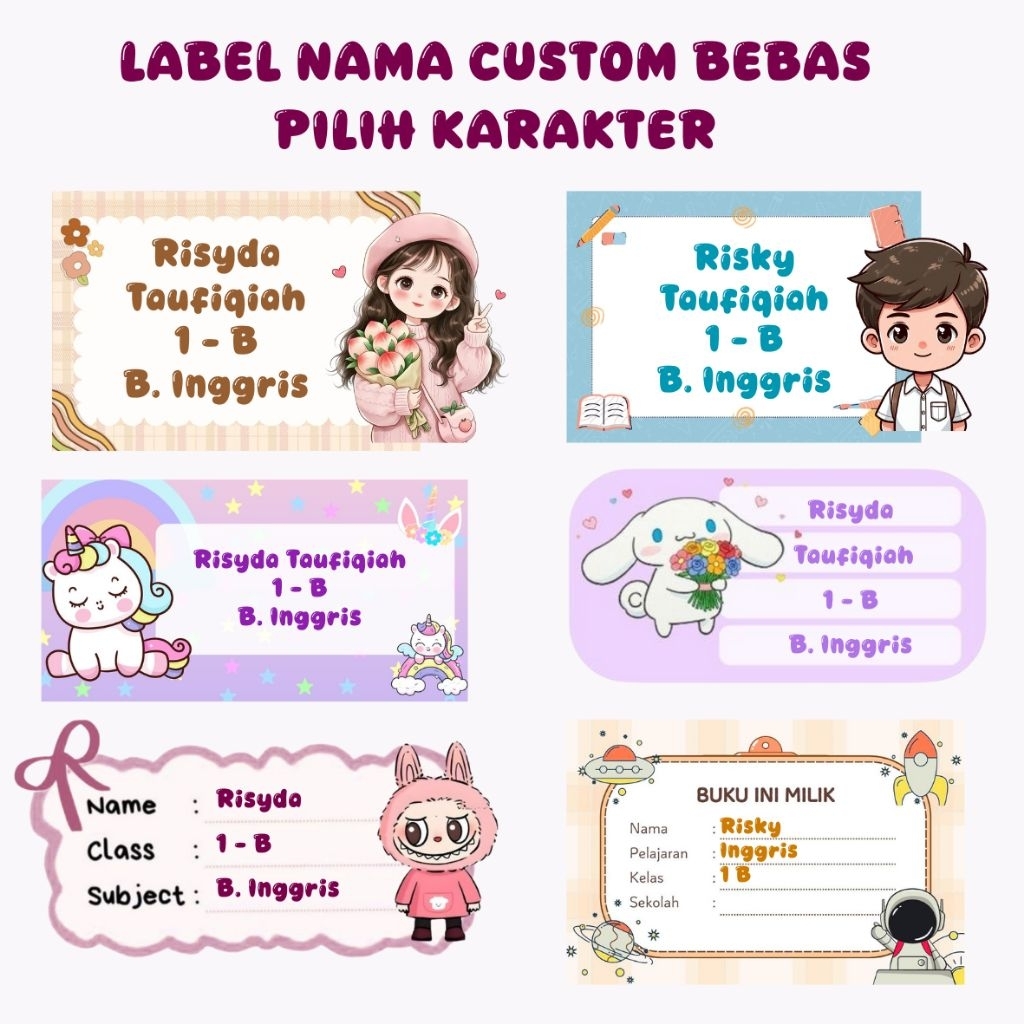 

Label nama Custom Satu lembar kertas A4, Sticker buku, Sticker buku sekola dan pelajaran