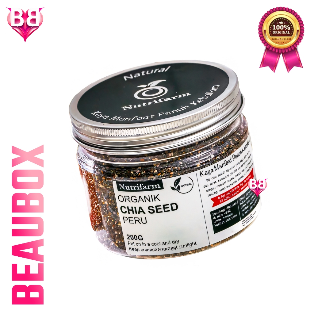

Nutrifarm Chia Seeds Peru Organik Superfood PREMIUM / ORIGINAL BPOM - Natural Pack / Untuk Diet