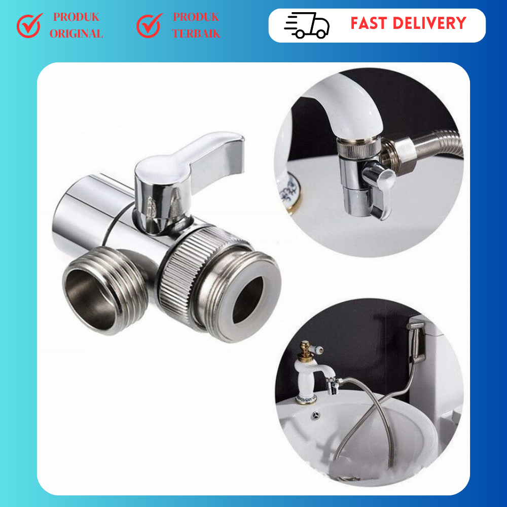 Kran Keran Adaptor/Pemisah Air Konektor/Air Konektor Bidet/Adapter Kran Shower Wastafel/Water Tap Co